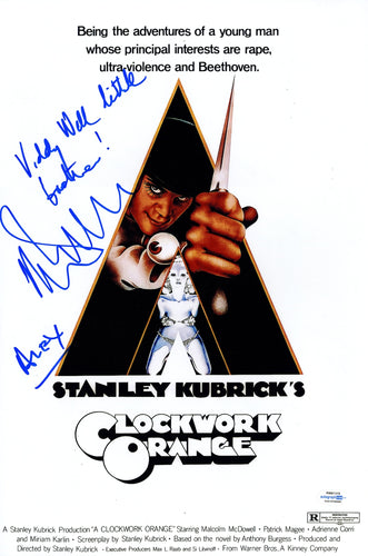 Clockwork Orange Malcolm McDowell Autograph Signed 12x18 Poster Photo