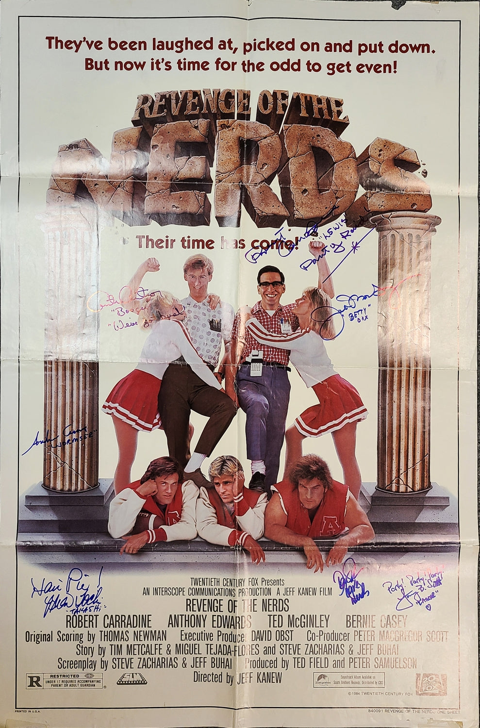 Revenge Of The Nerds Cast Signed Original Full Sized Movie Poster Exact Proof