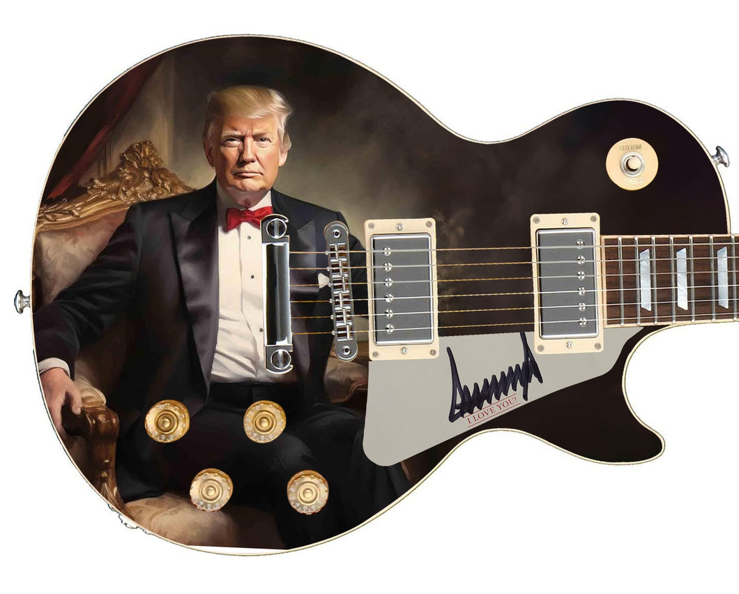 President Donald Trump SignedCustom Elegant Devonaire Tuxedo Graphics Guitar