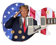 Load image into Gallery viewer, President Donald Trump Autographed USA Flag Salute Custom Graphics Guitar
