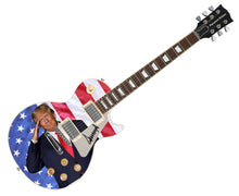 Load image into Gallery viewer, President Donald Trump Autographed USA Flag Salute Custom Graphics Guitar
