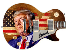 Load image into Gallery viewer, President Donald Trump Autographed Custom Patriot USA Flag Graphics Guitar
