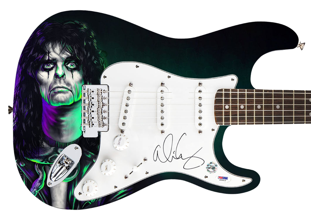 Alice Cooper Autographed Custom Graphics Guitar