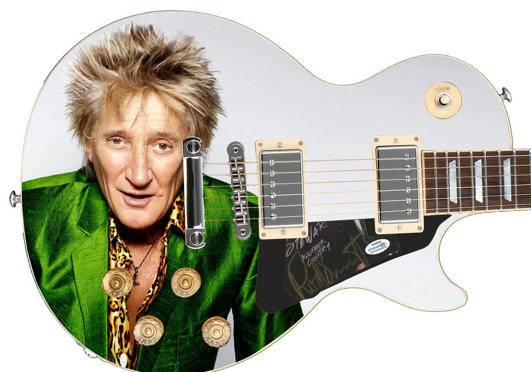 Rod Stewart Autographed Custom Graphics Guitar