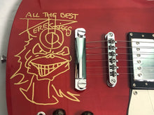 Load image into Gallery viewer, Iron Maiden Autographed Guitar w Hand Drawn Eddie Sketch

