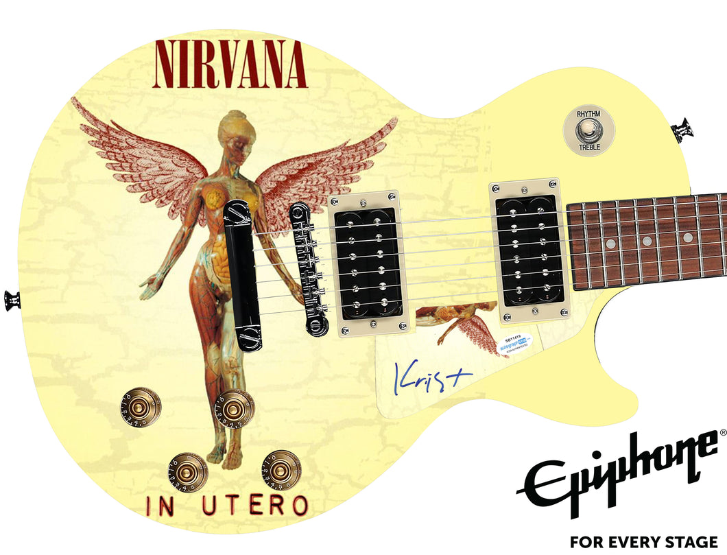 Nirvana Krist Novaselic Signed Gibson Epiphone Les Paul Graphics Guitar ACOA