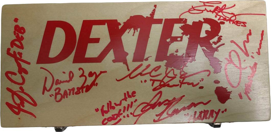 Dexter Cast Autographed Custom Blood Glass Slides Case ACOA