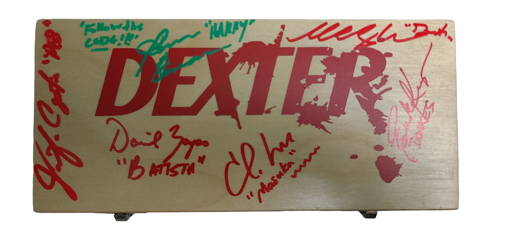 Dexter Cast Autographed Custom Blood Glass Slides Case ACOA