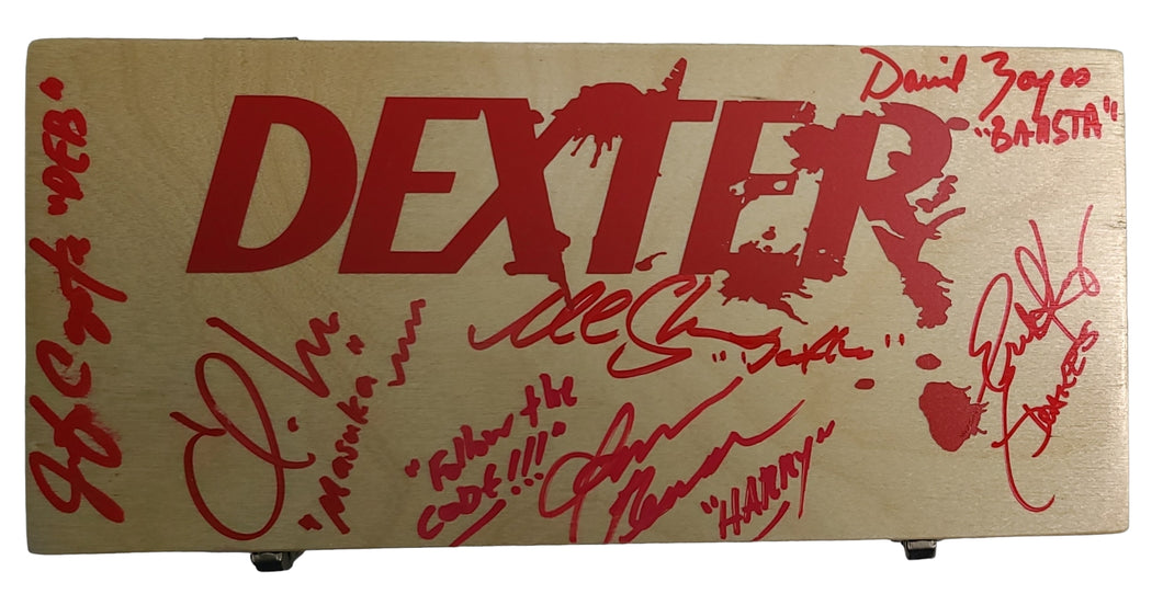 Dexter Cast Autographed Custom Blood Glass Slides Case ACOA