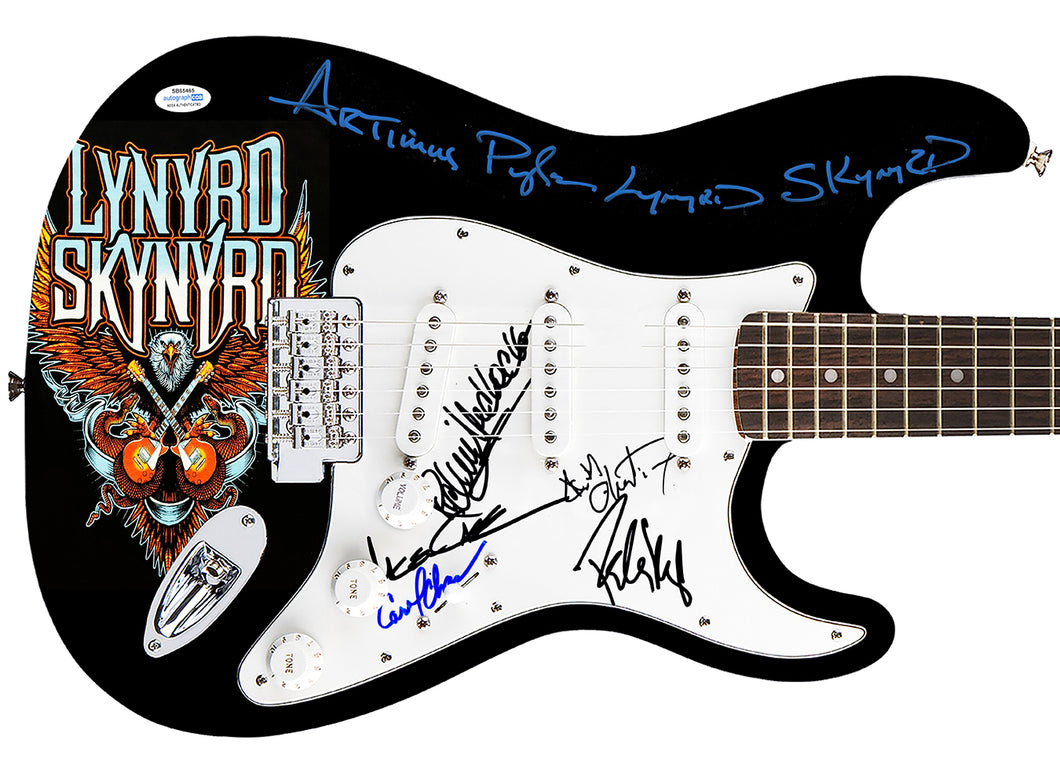 Lynyrd Skynyrd Artimus Pyle Autographed Photo Graphics Guitar Exact Proof ACOA