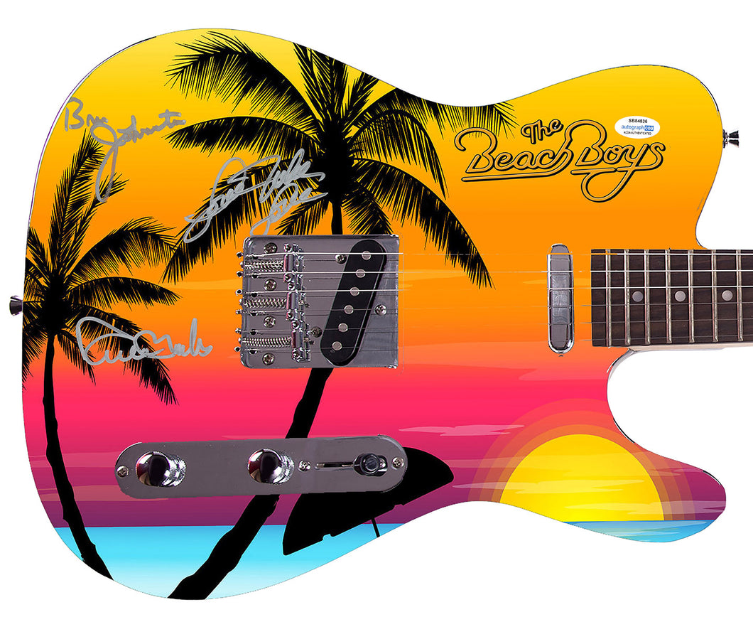 Beach Boys Johnston Marks Mike Love Signed 1/1 Graphics Guitar ACOA Exact Proof