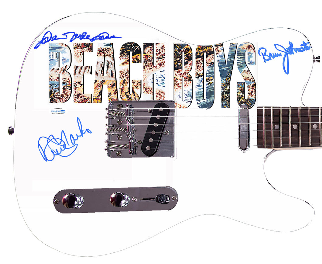 Beach Boys Johnston Marks Mike Love Signed 1/1 Graphics Guitar ACOA Exact Proof