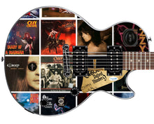 Load image into Gallery viewer, Ozzy Osbourne Signed Custom Epiphone &quot;Album Collage&quot; Graphics Guitar
