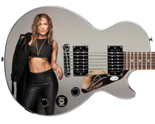 Load image into Gallery viewer, Jennifer Lopez Signed Custom Epiphone &quot;Belly Shirt Bad A**&quot; Graphics Guitar
