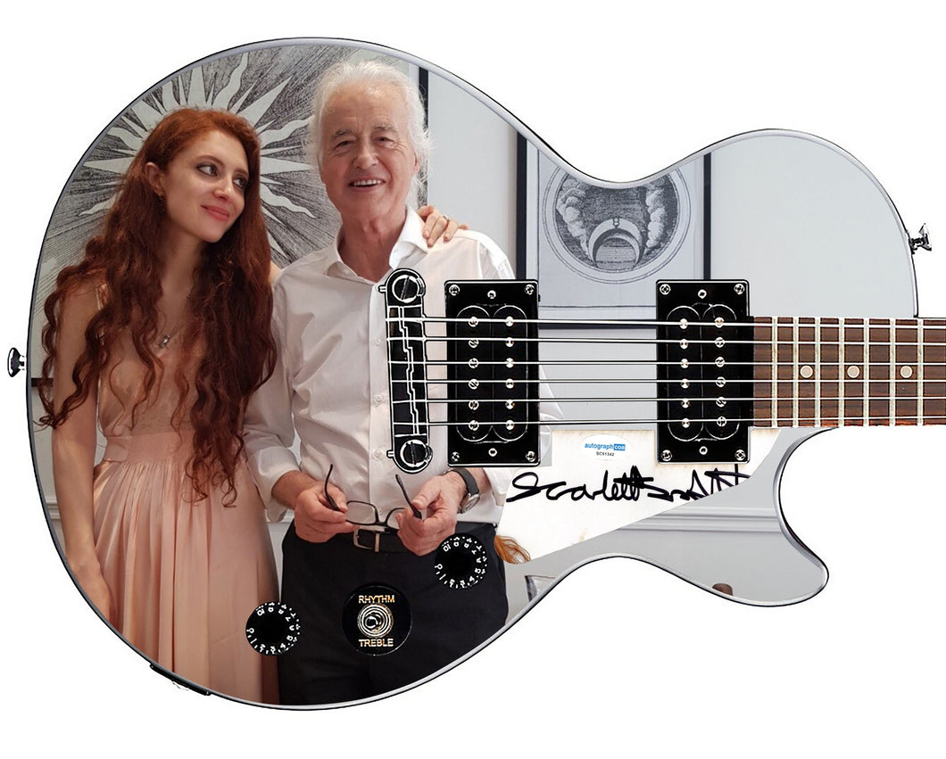 Scarlett Sabet Signed Custom 1/1 Jimmy Page Graphics Guitar