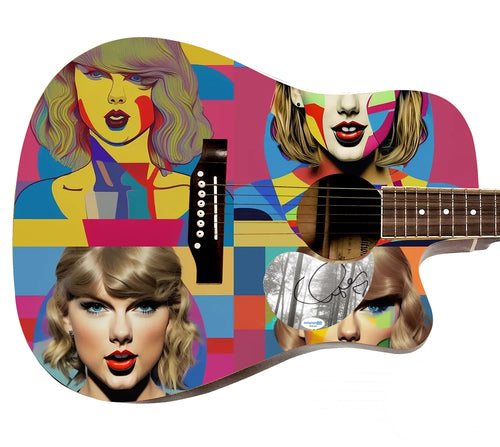 Taylor Swift Signed w Heart Custom The Color of Love Acoustic Graphics Guitar