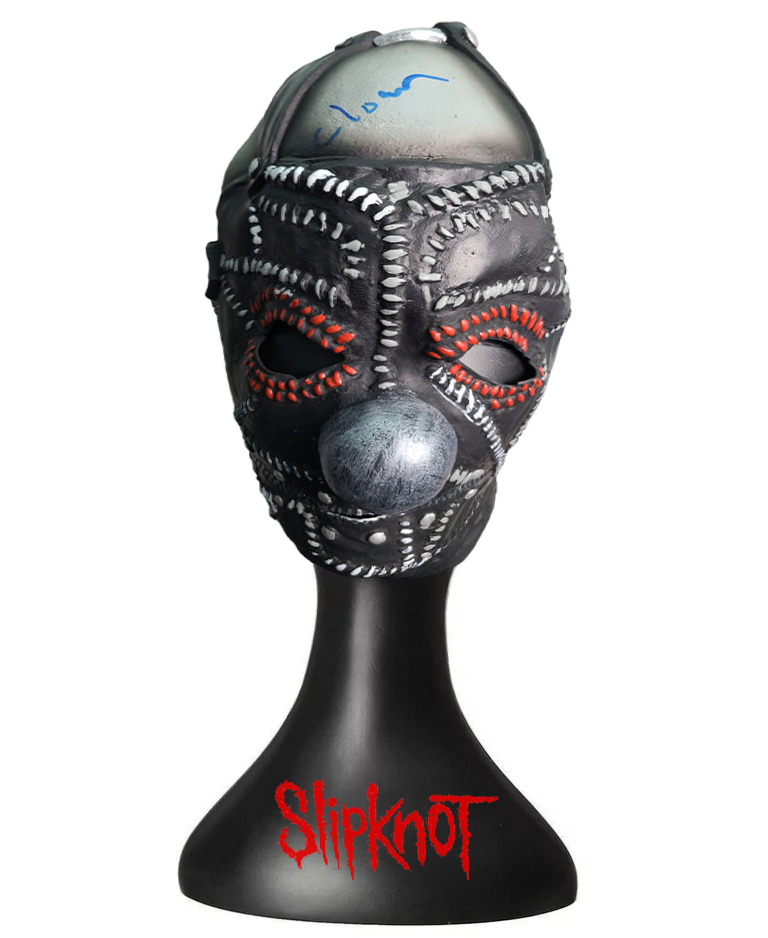 Slipknot Clown Autographed Mask Shawn Crahan w Custom Display Stand ACOA