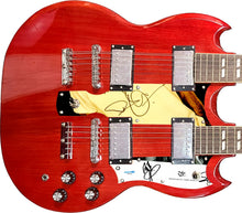 Load image into Gallery viewer, Led Zeppelin Jimmy Page &amp; Robert Plant Signed Double Neck SG Graphics Guitar
