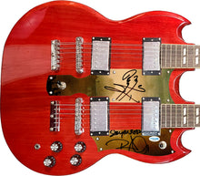 Load image into Gallery viewer, Led Zeppelin Jimmy Page &amp; Robert Plant Signed Double Neck SG Graphics Guitar
