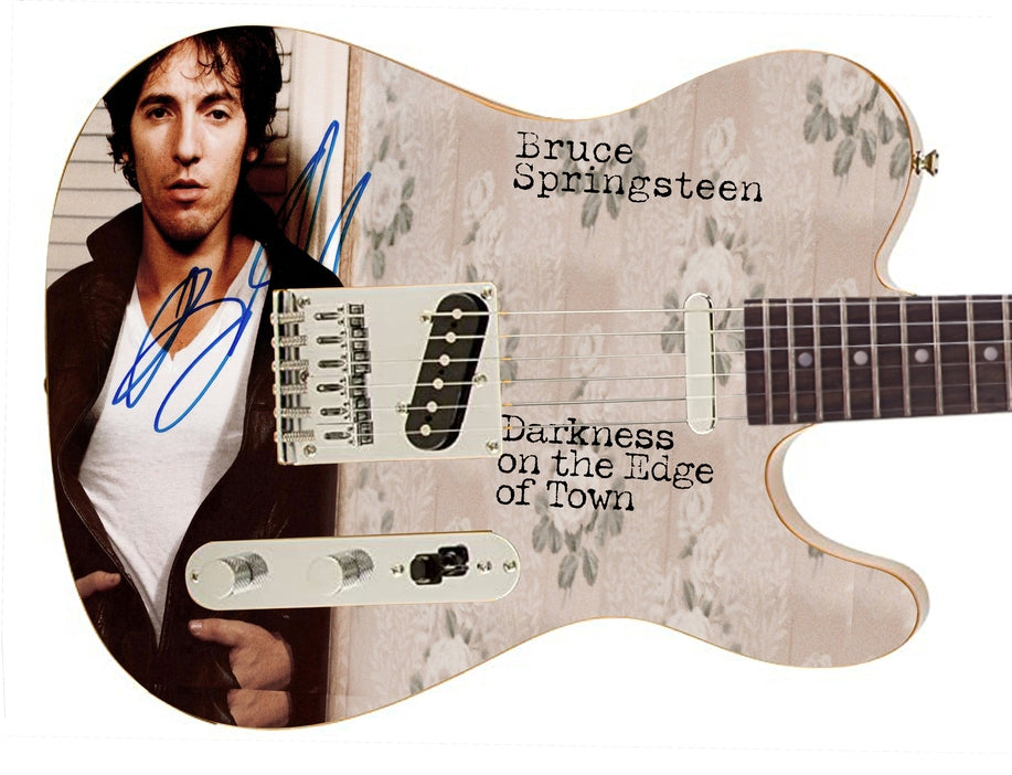 Bruce Springsteen Autographed Darkness on Edge of Town Graphics Guitar