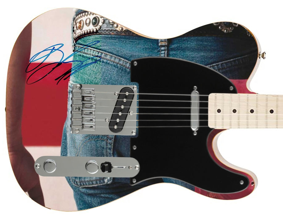 Bruce Springsteen Autographed Signed Born in the USA Butt Graphics Photo Graphics Fender Guitar