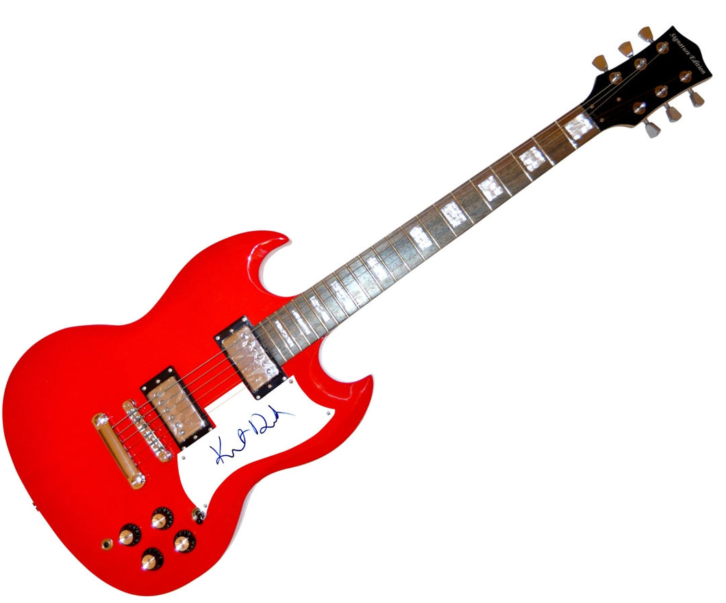 Kirsten Dunst Autographed Signed Red Guitar