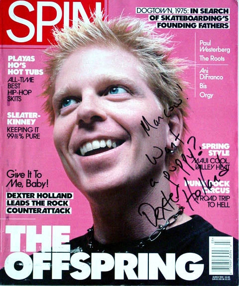 Offspring Dexter Holland Autographed Signed Spin Magazine