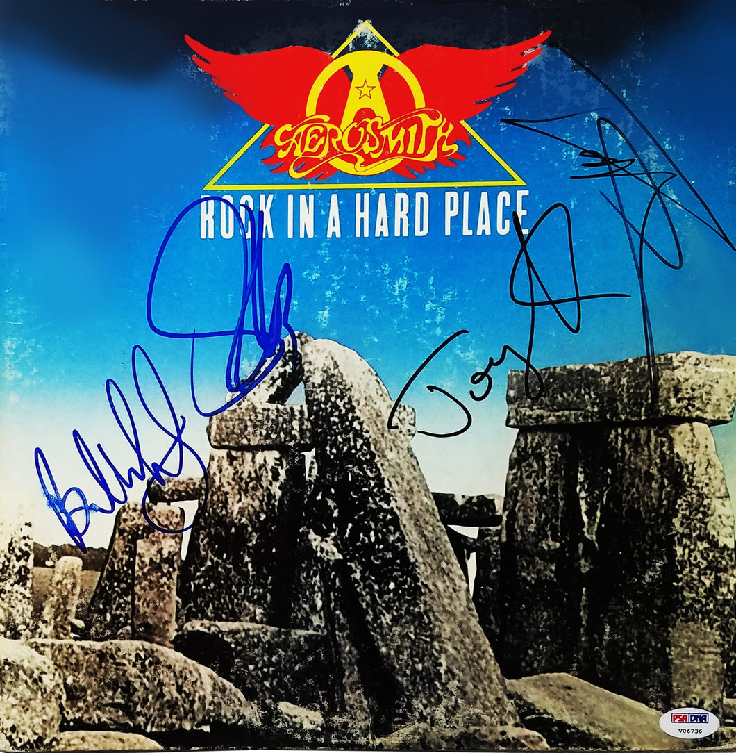 Aerosmith Autographed Signed Rock In A Hard Place Record Album LP Steven Tyler