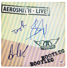 Load image into Gallery viewer, Aerosmith Autographed X3 Signed Bootleg Live! Album Record LP
