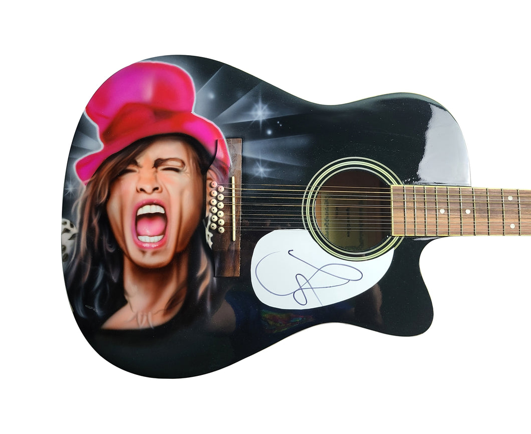 Aerosmith Steven Tyler Autographed Hand Airbrushed 12-String Guitar