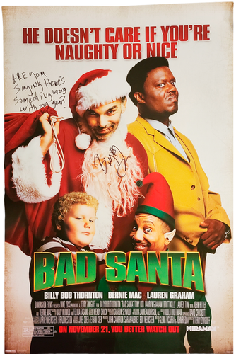 Billy Bob Thornton Signed Bad Santa Poster w Movie Quote Exact Proof