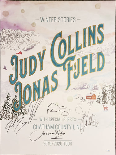 Judy Collins Jonas Fjeld Signed Winter Stories Tour 2019-2020 Concert Poster