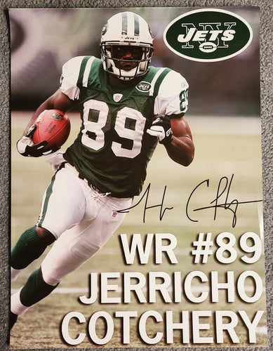 Jerricho Cotchery Autographed New York Jets NY 18x24 Poster