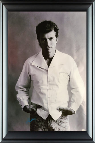 Clint Eastwood Autographed Framed 24x36 Canvas Vintage Young Photo Print