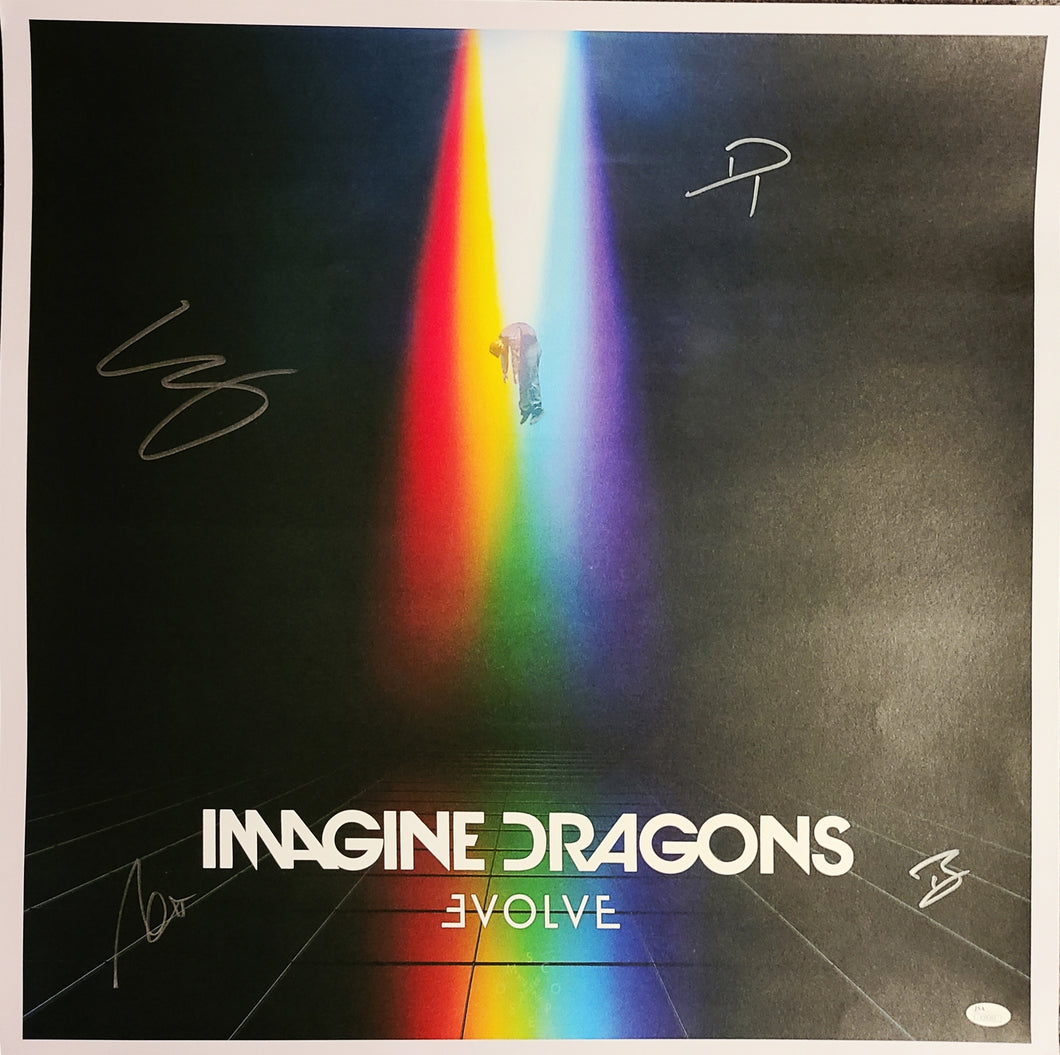 Imagine Dragons Huge Autographed 24x24 Evolve Album CD Poster