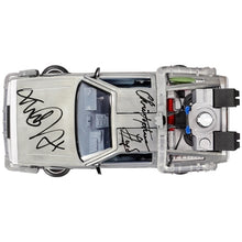 Load image into Gallery viewer, Michael J. Fox Christopher Lloyd Signed Back to the Future 1:24 DeLorean Car
