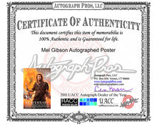 Load image into Gallery viewer, Mel Gibson Autographed 1995 Braveheart 27x40 Movie Poster
