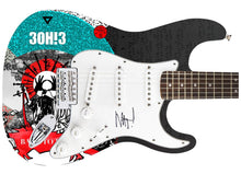 Load image into Gallery viewer, 3OH!3 Nathaniel Motte Autographed 1/1 Custom Graphics Photo Guitar
