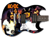 Angus Young AC/DC Signed Sketch Graphics Highway To Hell Epiphone SG Guitar