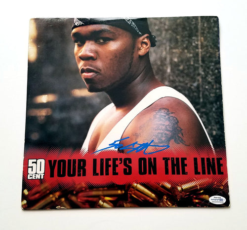 50 Cent Autographed Your Life's On The Line Album Cover LP