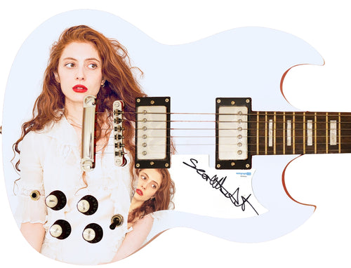 Scarlett Sabet Signed Custom Graphics Guitar