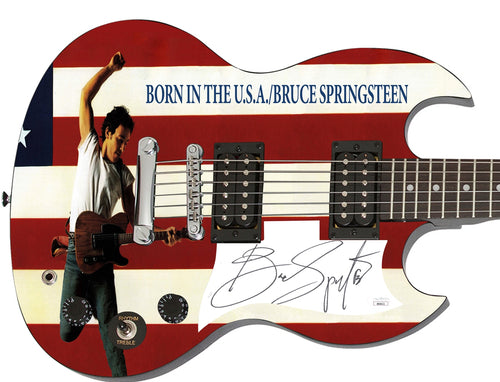 Bruce Springsteen Signed Custom Graphics Born In The USA Lp Guitar