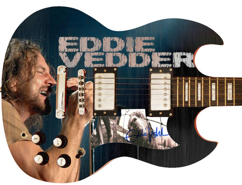 Eddie Vedder of Pearl Jam Signed Custom Graphics Guitar