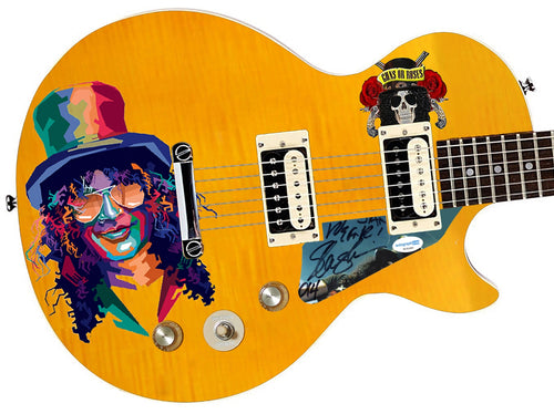 Slash of Guns N Roses Signed Custom Graphics His Model Epiphone Guitar