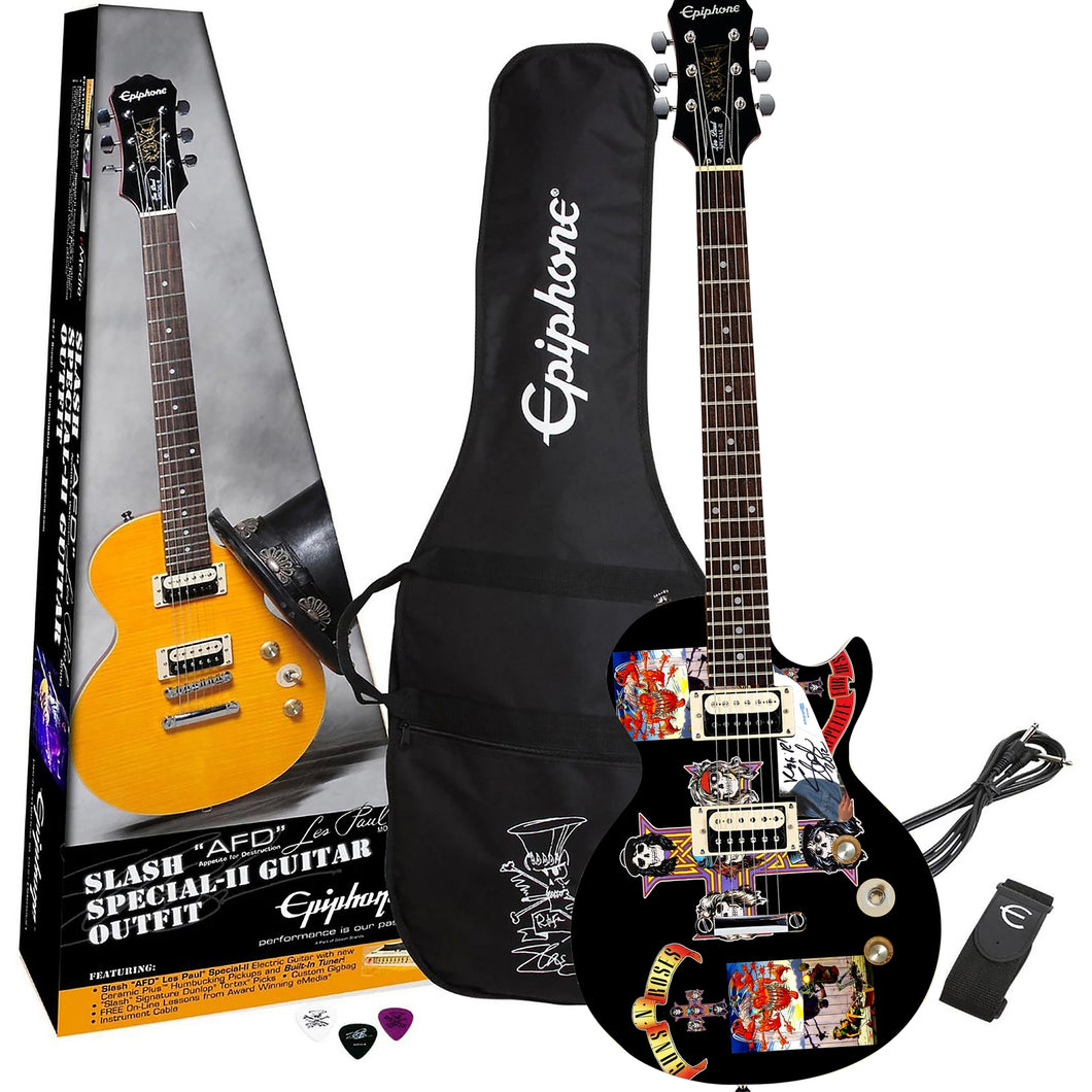 Slash of Guns N Roses Signed Custom Graphics His Model Epiphone Guitar