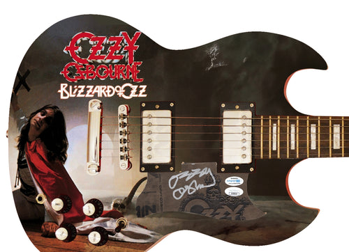 Ozzy Osbourne Signed Custom Graphics Blizzard Of Ozz Album LP Cd Guitar