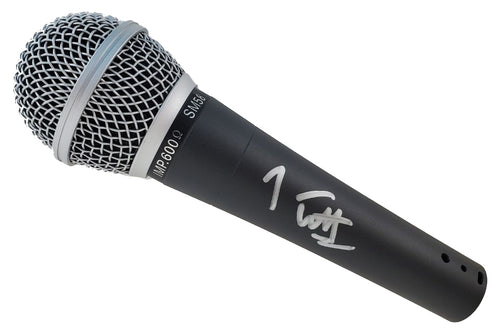 Def Leppard Joe Elliott Lead Singer Autographed Microphone JSA Witness ITP