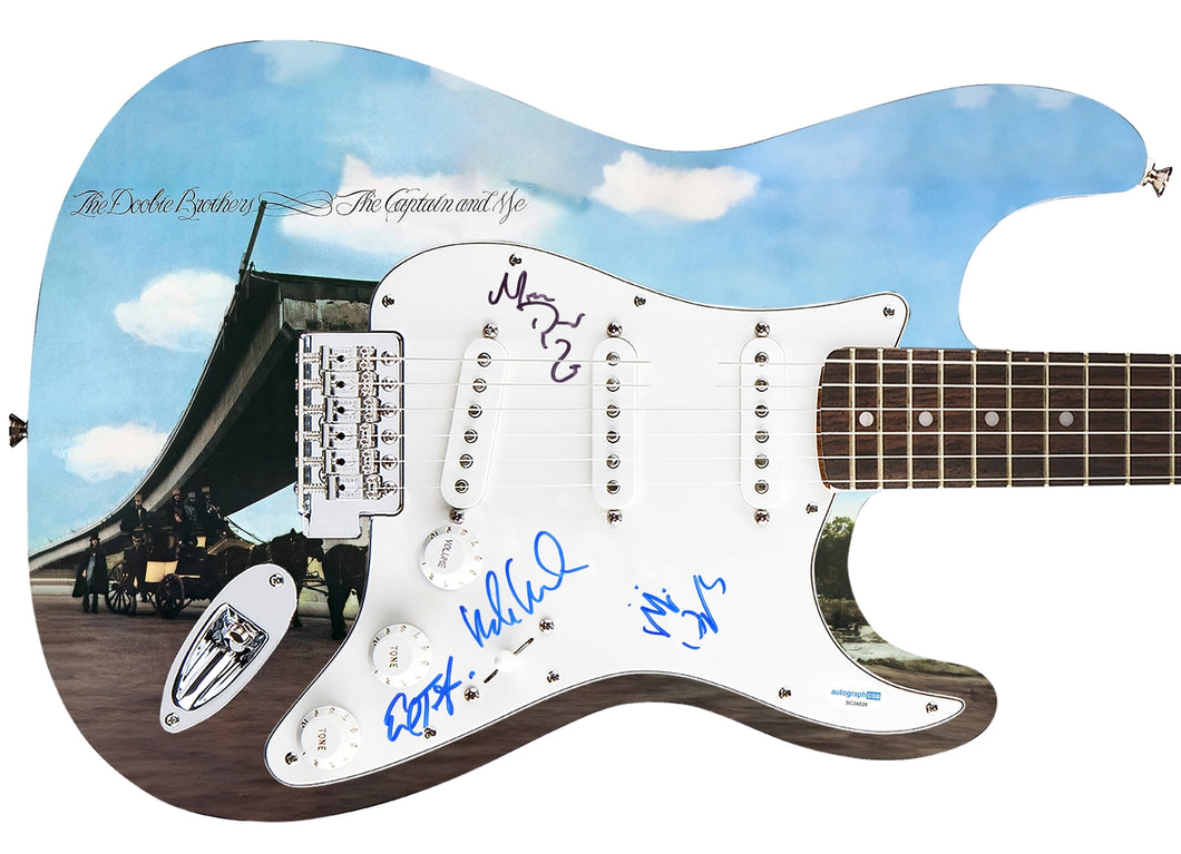 The Doobie Brothers Signed Custom Graphics Guitar