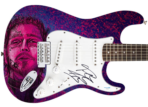 Post Malone Signed Custom Graphics Guitar