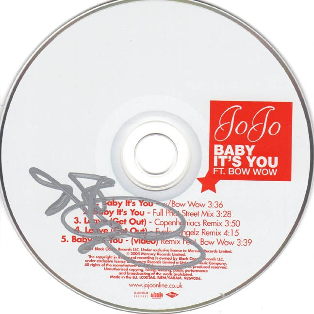 JoJo Autographed Signed Baby Its You CD